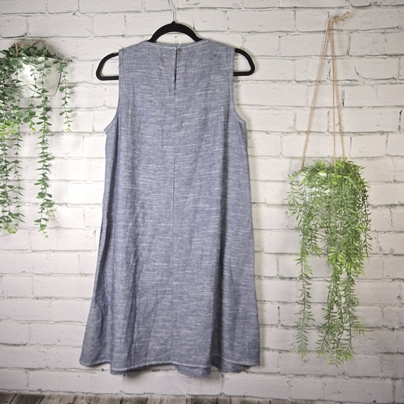 Sleeveless Denium Look Linen Blend Dress, Size Small, EUC - Picture 4 of 6
